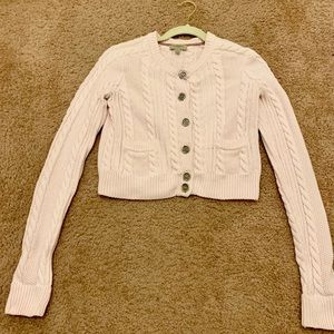 Burberry Cropped Button Down Sweater Size S